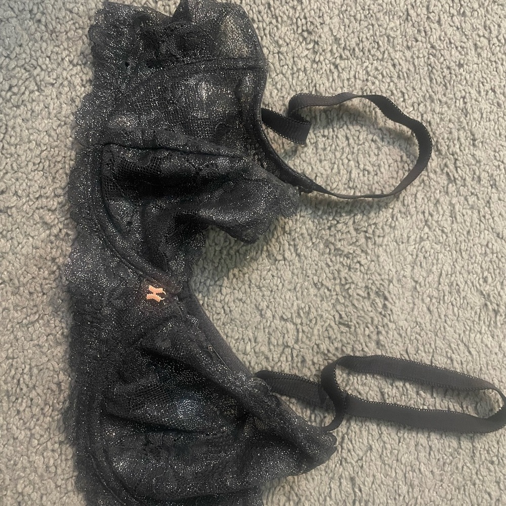 Savage X Fenty Black Glitter Bra